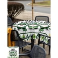thumbnail image 4 of St. Patrick's Day Outdoor Tablecloth - 54x54 Inch Square Dining Table Cover, Green Shamrock Gnomes Gold Coin Spring Waterproof Outdoor Table Cloth with Umbrella Hole & Zipper for Picnic/Patio/Party, 4 of 7