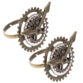 thumbnail image 1 of Anillo retro Steampunk de 2 piezas, reloj de 3 anillos, anillo de dedo punk de aleación delicada, anillo de dedo con engranaje creativo para dama., 1 of 6