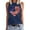 Navy, variant on Black Women's Gradient Coconut Tree Tank Tops Summer Sleeveless V Neck Button down Shirt, 3Xl