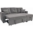 thumbnail image 3 of JERBOR Tufted Sectional Sleeper Sofa Pull Out Couch Bed - Modern Upholstered L Shaped Convertible Sofa Bed with Chaise Lounge and Storage for Living Room, 3 of 12