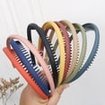 thumbnail image 4 of Diadema con dientes esmerilados de color Morandi simple, estilo básico, para lavar el rostro, diadema para presionar el cabello, hebilla para la cabeza, accesorios para el cabello para, 4 of 6