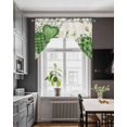 thumbnail image 3 of St. Patrick's Swag Valances for Windows, Small Curtains Drapes, Luck Shamrock Eucalyptus Leaves Flowers Beige Kitchen Window Curtains Over Sink Window Treatment Valance for Bedroom/Bathroom 56"x36", 3 of 5