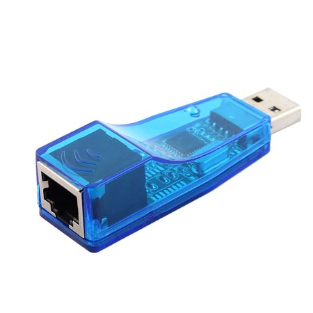 Clear Blue USB Male to RJ45 Phone Jack LAN Adapter Connector | Walmart ...