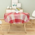 thumbnail image 2 of Snowman Christmas Party Tablecloth, Water and Grease Resistant Wipeable Rectangular Tablecloth, Red and White, 36x55 inches, 2 of 6