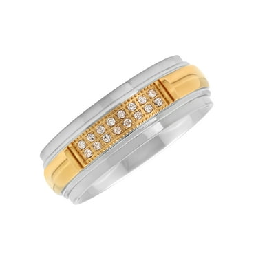 Cubic Zirconia Couples Ring 18K Gold Plated Stainless Steel Wedding