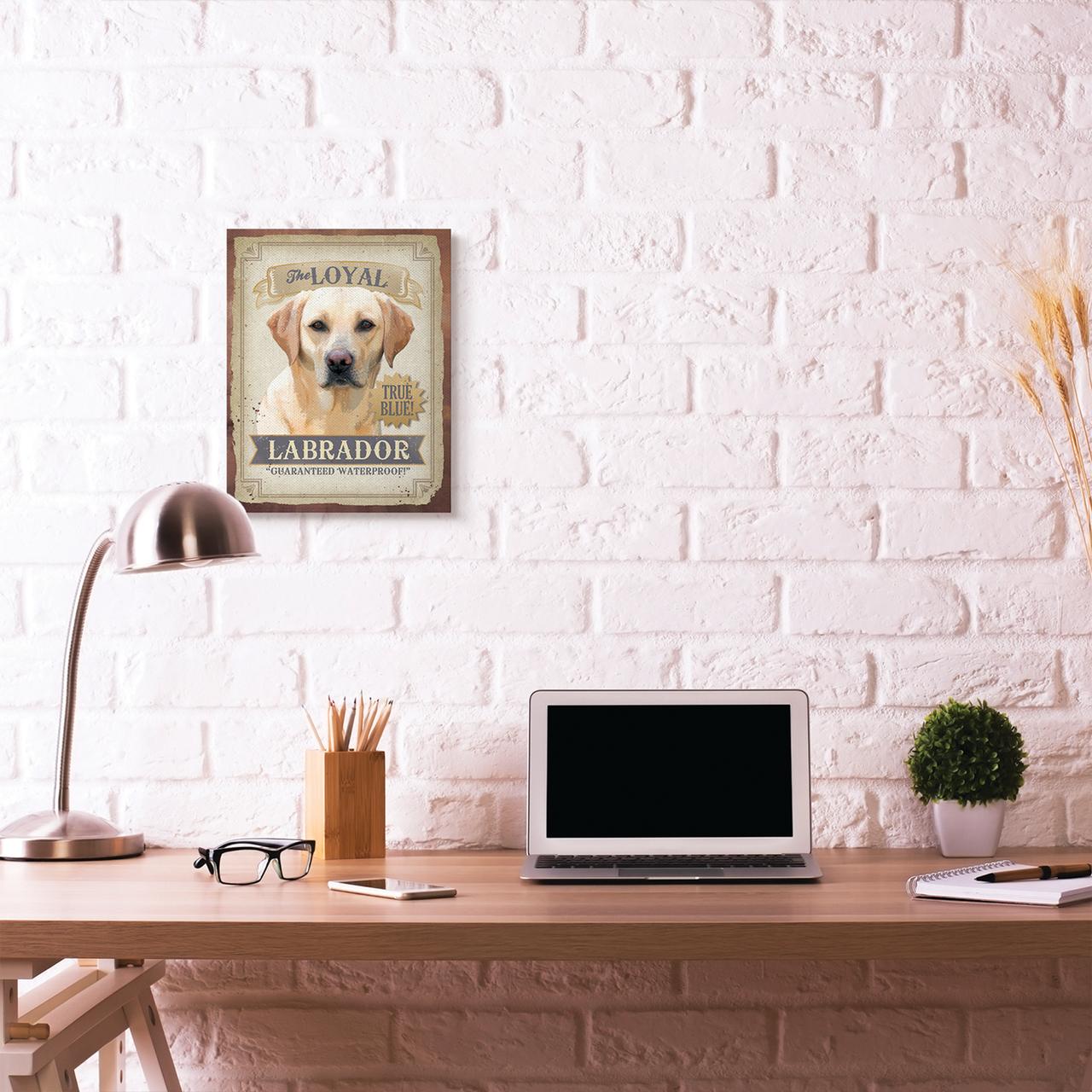 Stupell Industries Loyal Labrador Pet Dog Vintage Poster Design Canvas Wall Art by Retrorocket Studio