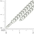 thumbnail image 2 of 925 Sterling Silver Solid Pave Super Flat Comfort Curb Chain Silver 7.8mm Necklace 24 Inch Chain Necklace for Women and, 2 of 2