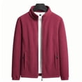 thumbnail image 1 of Puntoco Chaqueta De Piel De Cordero Con Cremallera Y Bolsillos De Color Liso Para Hombre, 1 of 4