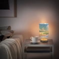 thumbnail image 6 of Sky Grass Sea Beach Table Lamp USB Bedside Desk Nightstand Lamp Printed Gifts Small Lamp Wood Base for Bedroom Living Room Kids Room College Dorm, 6 of 7