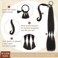 thumbnail image 2 of Long Braid Ponytail Extension with Hair Tie Straight Sleek Wrap Around Hair Extensions Braid Pony Tail Fluffy Natural Soft Synthetic Hairpieces for Women Daily Wear, 26 inch-Ash Blonde, 2 of 8