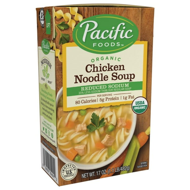 Pacific Foods Organic Reduced Sodium Chicken Noodle Soup, 17 fl oz