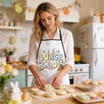thumbnail image 4 of Cheapark Easter-Themed Kitchen Apron with Rabbit Egg Print for Cooking Baking Holiday Parties, 4 of 6