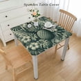 thumbnail image 2 of COMIO Pineapples Hawaii Summer Tropical Palm Leaves Flowers Blossom Square Table Cloth White, 2 of 7