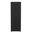 thumbnail image 4 of Pemberly Row Armoire 2 Shelves Rod Double Door Cabinet Armoire in Black, 4 of 8