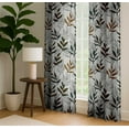 thumbnail image 4 of Vargottam Cotton Canvas Curtains - Rod Pocket/Back Tab Farmhouse Drapes for Living Room or Bedroom Windows - Light Filtering - 3-Way Hanging Style - Set of 2 Panels, 52"x72" - Leaves Print (White), 4 of 8