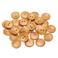 thumbnail image 1 of Botón de costura de madera Uxcell de 30 piezas 36L 7/8" (23 mm) botones redondos de repuesto de madera con 2 agujeros para costura de ropa, almohada, manualidades de bricolaje, decoración, naranja, 1 of 7