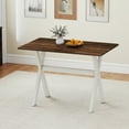 thumbnail image 2 of Gymax Table à Manger avec Cadre en X Texture Grain de Bois Table d'Appoint, 2 of 10