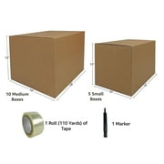 uBoxes Moving Boxes Basic Kit for 1 Bedroom Including 15 Boxes and Supplies
