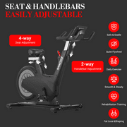 Indoor Cycling Exercise Bike with Pad Holder , Magnetic Stationary Cycling Equipment for Home, 298lbs Capacity