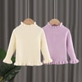 thumbnail image 5 of Esaierr Girls Pullover Sweaters Fashion Ruffle Knit Tops Long Sleeve Bottoming Shirt Solid Color Jumper Fall Winter Clothes for Toddler Baby 1-5years, 5 of 7