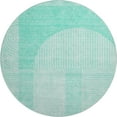 thumbnail image 2 of Addison Rugs Mayfield Washable Transitional Art Deco Teal Round Rug, 8' x 8', 2 of 5