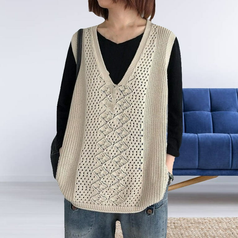 Womens knitted work on sale vest