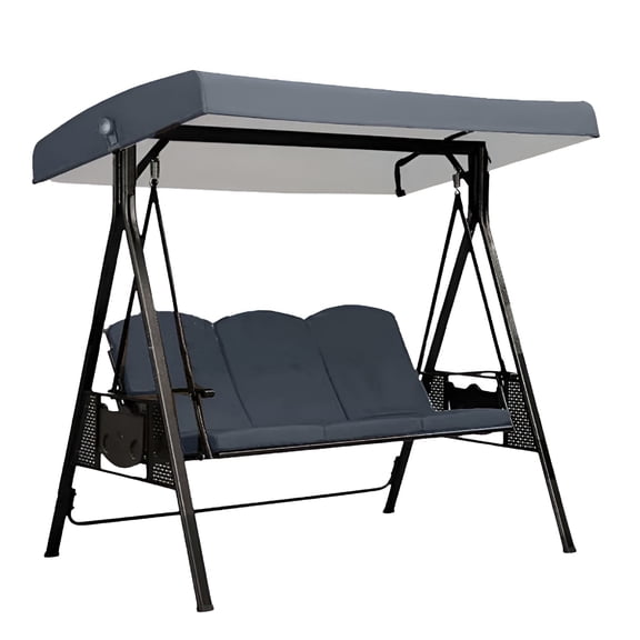 XIBUFE 2026 New Swing Canopy Replacement Top for Outdoor Patio Swing 3 Seat 210D Thickened Waterproof Seat Cover Without Stand for Garden Patio Porch Backyard