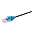 thumbnail image 1 of Monoprice SlimRun - Patch cable - RJ-45 (M) to RJ-45 (M) - 25 ft - UTP - CAT 6a - booted, snagless - black (pack of 10), 1 of 4