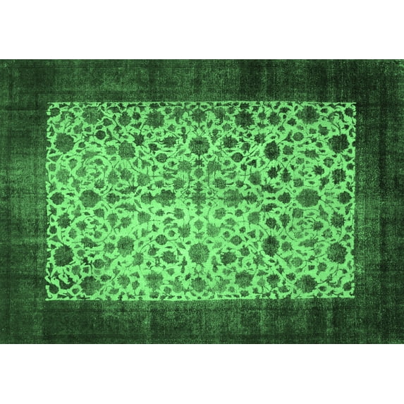 Ahgly Company Indoor Rectangle Persian Emerald Green Bohemian Area Rugs, 8' x 12'