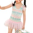thumbnail image 1 of Baby Girls One-Piece Sparkly Sequins Mermaid Fish Scale Ruffles Swimsuit Swimwear Bathing Suit, 1 of 5