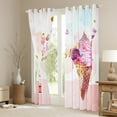 thumbnail image 3 of Feelyou Cartoon Pink Ice Cream Black Out Curtains, Watercolor Curtains Pack of 2 (42x63 Each), Teens Boys Girls Kids Bedroom Curtains, Curtains and Drapes Home Decor, 3 of 6