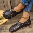 thumbnail image 6 of Xfvqtps Ballet Shoes for Women Flat Slip on Close Round Toe Hollow out Mesh Retro Soft Toe Comfortable Non Slip Breathable Leather Summer Flats Black, 6 of 9