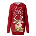 thumbnail image 4 of Chandail de Noël pour Femmes Chaud à Col Rond Cardigan Mode Veste Mi-Longue Fermeture Extérieure Imprimé de Vacances Chandail à Manches Longues Chandail de Noël, 4 of 6