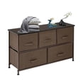 thumbnail image 2 of KEINXS 2-Tier Wide Closet Dresser, Nursery Dresser Tower With 5 Easy Pull Fabric Drawers And Metal Frame, Multi-Purpose Organizer Unit For Closets, Dorm Room, Living Room, Hallway, Brown, 2 of 5