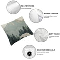 thumbnail image 4 of Acheng Pine Tree Bear Pillow Covers Cabin Rustic Bear Decor Mountain Green Grey Forest Decorative Couch Pillow Cases with Zipper Set of 2 Home Decor for Living Room Bedroom Bed Cushion Outdoor White, 4 of 6