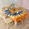 thumbnail image 3 of Orange Blue Tie Dye Mandala Pattern Rectangle Tablecloth 60"x120",Waterproof Polyester Rectangle Table Cloth, Wipeable Spillproof Polyester Tablecloth for Dining, Camping, Indoor and Outdoor, 3 of 6