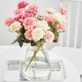 thumbnail image 4 of SPRING PARK Artificial Flower Bouquet Peony 6 Heads Silk Fake Leaf Home Party Wedding Decor, 4 of 7