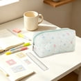 thumbnail image 2 of Small Quilted Makeup Bag for Women, Cute Floral Cosmetic Bag, Emergency Bag Travel Toiletry Pouch Gifts for Girls Her Mom Friend Sister Green, 2 of 6