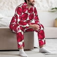 thumbnail image 7 of Naloa Tulips Flowers Men’s Pajamas Set - Long Sleeve Button Down Sleep Shirt and Pajama Bottoms Sleepwear Set-Medium, 7 of 7