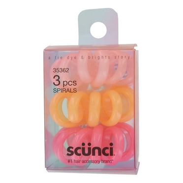 Scunci A Tie Dye & Brights Hair Spirals, Assorted Colors, 3-Pieces