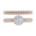 thumbnail image 3 of 1.16 Carat Prong Set Diamond Halo Bridal Ring Set in 14K Rose Gold (Ring Size 5) (I1-I2 Clarity), 3 of 5