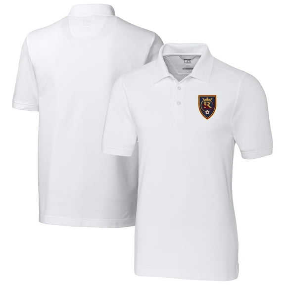 Men's Cutter & Buck  White Real Salt Lake Advantage Eco Tri-Blend Pique Polo