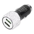 thumbnail image 4 of Bling USB Charging Car Adapter, Dual Port Car Interior Accessory Sparkling Stylish USB Adapter Car Decoration  For All Cars For Digital Camera White, 4 of 8