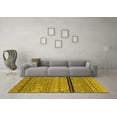 thumbnail image 3 of Ahgly Company Machine Washable Indoor Rectangle Solid Yellow Modern Area Rugs, 3' x 5', 3 of 4