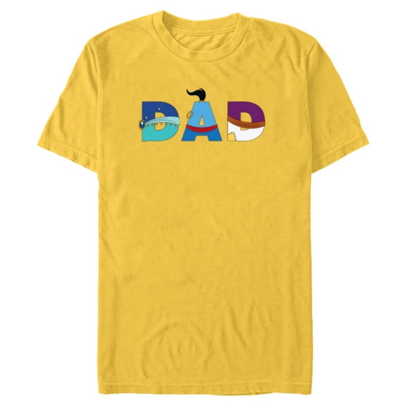 Disney Aladdin Jasmine Genie Father’s Day Birthday Dad - Short Sleeve Blended T-Shirt for Adults - Customized-Yellow