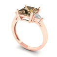 thumbnail image 2 of 2.32 ctw 3 Stone Anniversary Ring for Women | Princess Cut Simulated Champagne Diamond | Hyperallergenic Solid 14K Rose Gold, 2 of 5