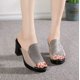 thumbnail image 4 of Sandalias y zapatillas de verano de gran tamaño para mujer, tacón grueso, tacón alto, Boca de pescado de una palabra, tacones altos de ocio, 4 of 5