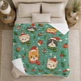 thumbnail image 5 of Cute Cartoon Cats Santa Hats Christmas, Playful Pet Portrait Pattern, Warm Flannel Blanket for Living Room and Reading Nook, Cat Lovers Christmas Gift, Pet Lover Home Decor, 5 of 9