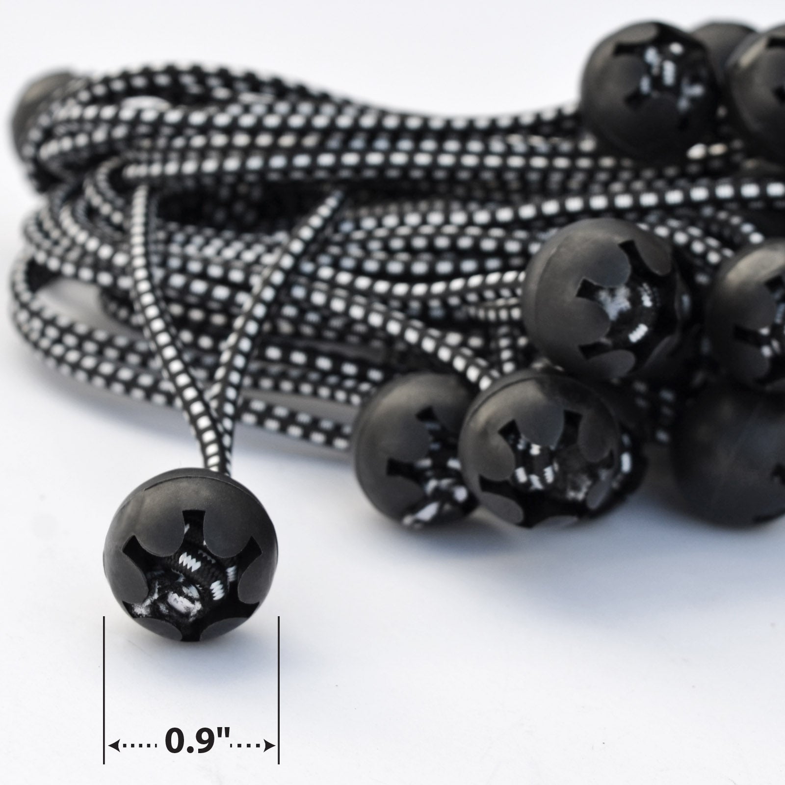 SUNRISEUMBRELLA Ball Bungees Cord Tarp Party Tent Tie Downs Bungee Canopy Gazebo Straps (6", 26Pcs, Black and White)