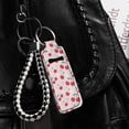 thumbnail image 3 of Yuyamidu Cherry Chapstick Holder Keychain for Travel Accessories Heart Sleeve Chapstick Pouch Comfortable Lipstick Organizer Pink Lipstick Protective Case, 3 of 6